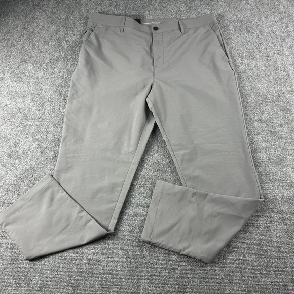 Banana Republic Flat Front Pants Mens 40x32 Gray Performance‎ Trousers Chino New