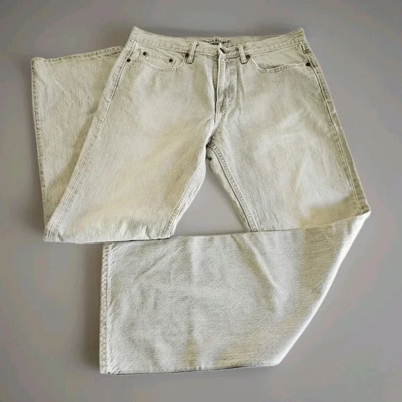 Banana Republic Straight Fit Men's Jeans Off White Size 33x32 Y2k