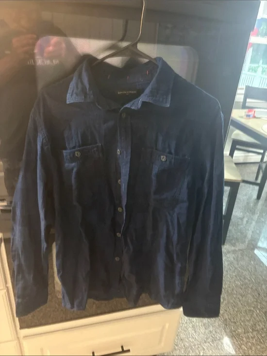 Men's Banana Republic Lightweight Navy Button-Front Shirt Jacket