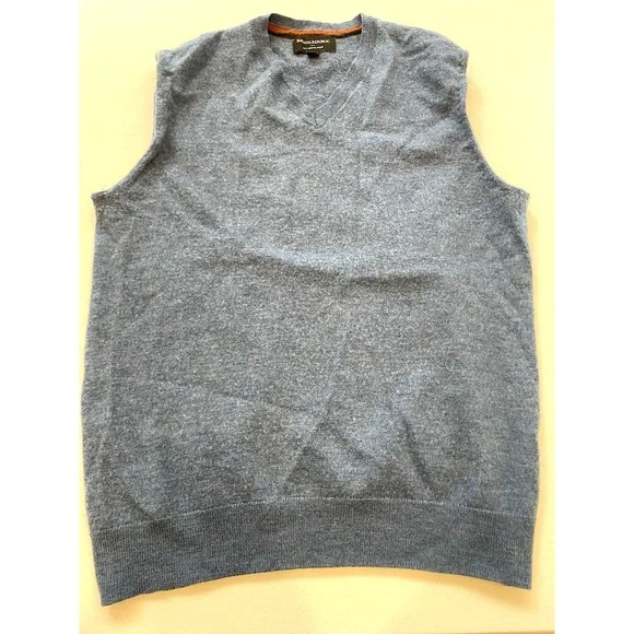 Banana Republic 100% Merino Wool Sweater Vest Size Men's Medium Blue Fall Preppy