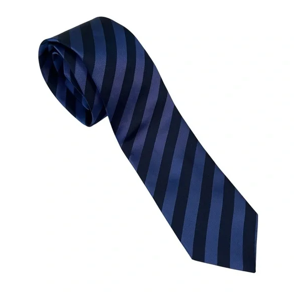 Banana Republic Men's Tie 100% Silk‎ Blue Navy Diagonal Stripe Made in Turkey