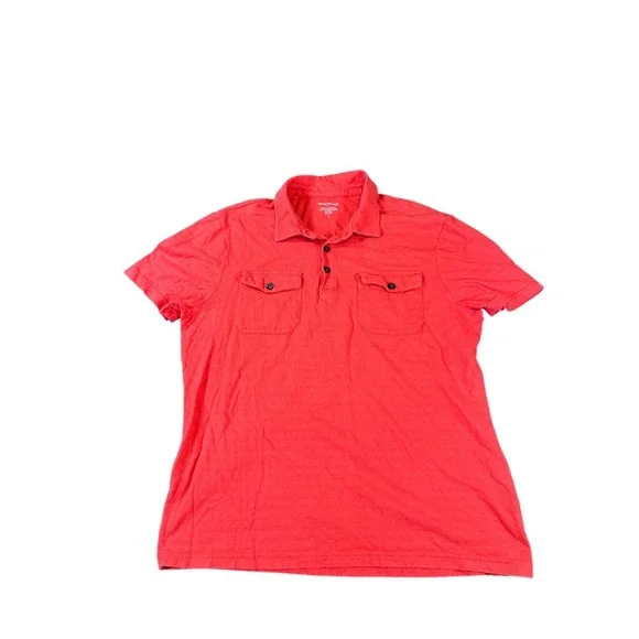 Banana Republic Mens Red Cotton Short Sleeve‎ Polo Shirt Two Pocket Size L