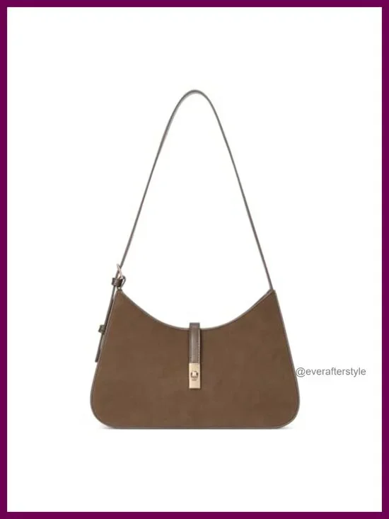Suede Shoulder Bag with Adjustable Strap Hobo Handbag