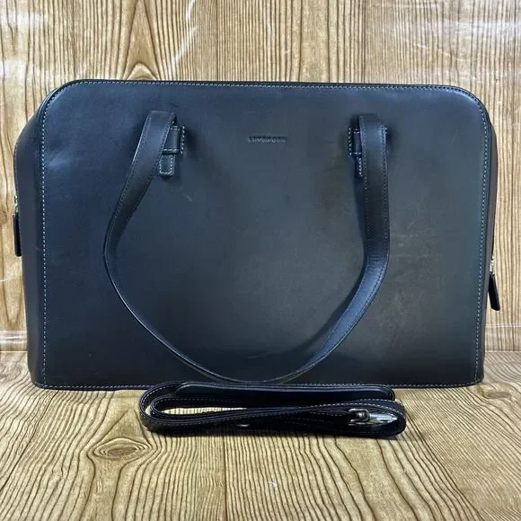 Lavender Briefcase Shoulder Work Hobo Satchel‎ Tote Bag Black Leather