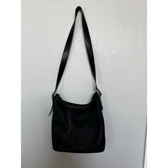 VTG Coach Legacy Black Leather Hobo Messenger‎ Crossbody Bag Purse Buckle 9188