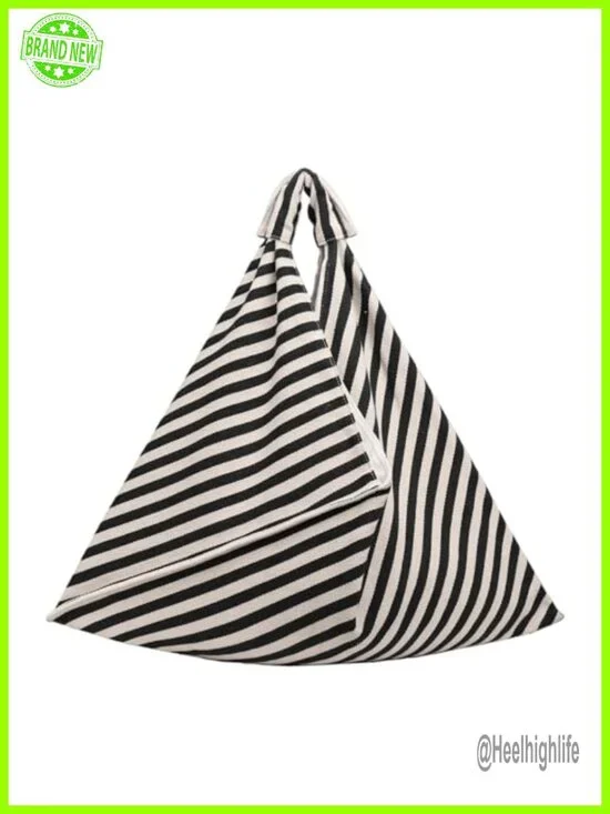 Large 16oz Canvas Hobo Bag with Striped Design for Work Travel