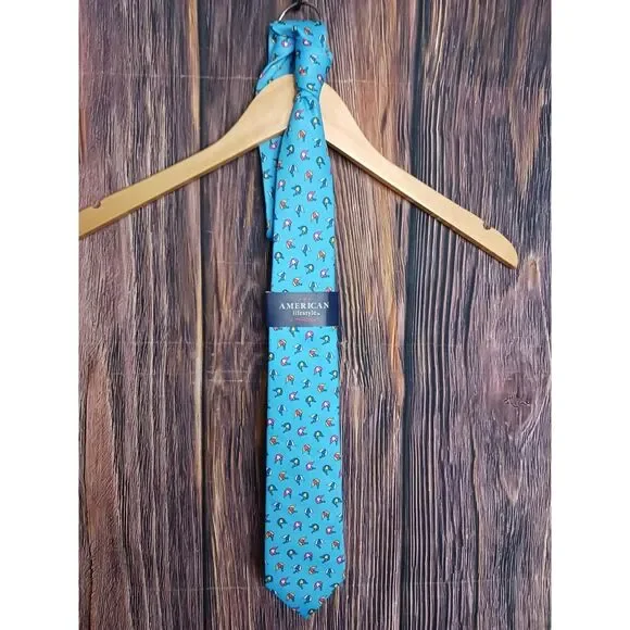 New American Lifestyle‎ Equestrian Helmet Print Blue Mens Necktie