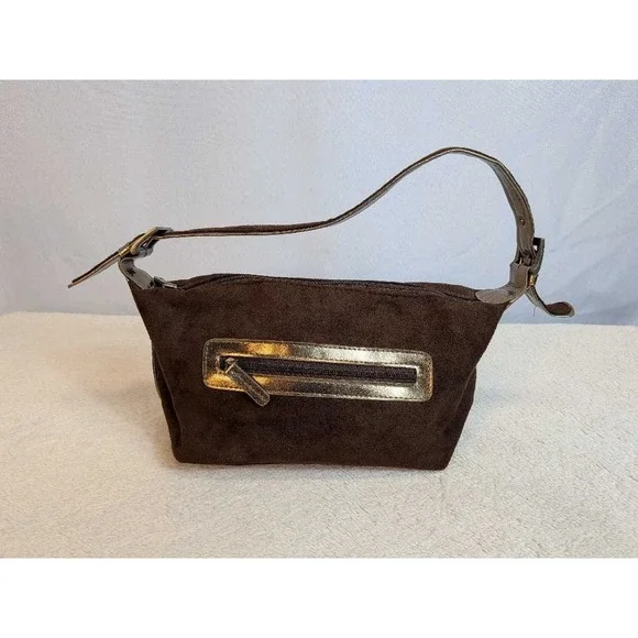 Bath & Body Works Brown‎ Faux Suede Accent Hobo Shoulder Bag
