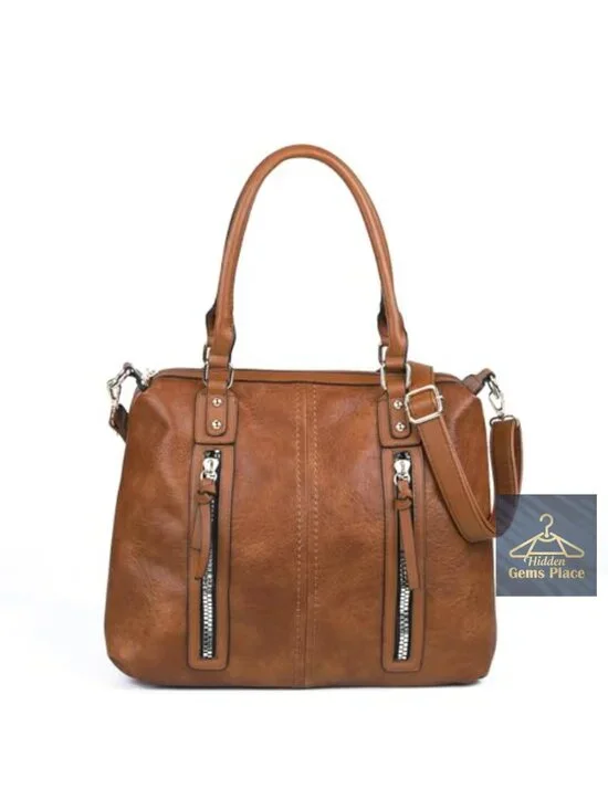 Large Hobo Purse Shoulder Bag with Multiple Pockets Faux Leather Crossbody