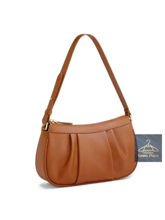 Small Hobo Shoulder Bag with RFID Blocking Zipper Closure Vegan Leather