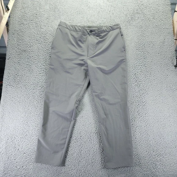 Banana Republic Pant Mens 38x28 Gray Polyester Golf Tapered Slim Sports Stretch