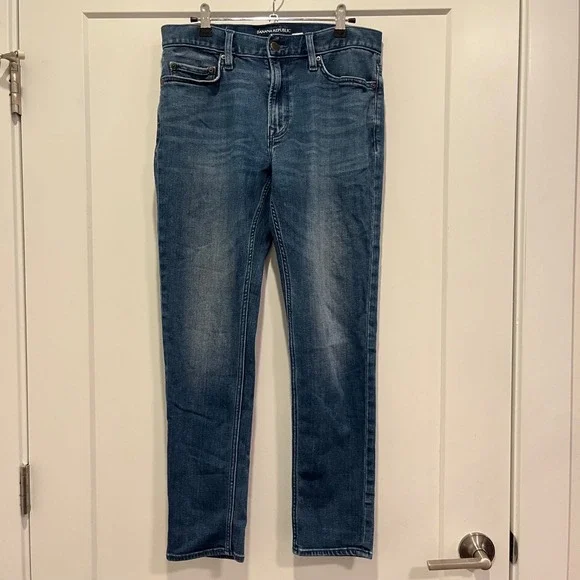 Banana Republic Travel Jeans Mens 31x30 Slim Fit Medium Wash Blue Denim Pants