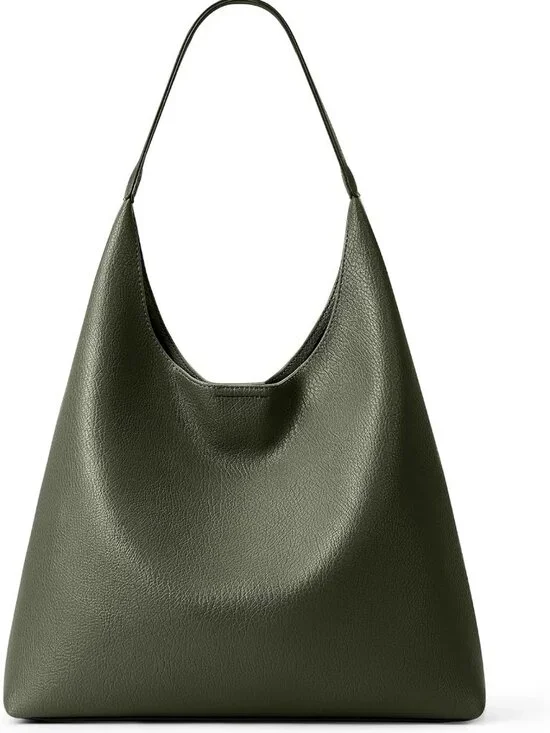 Casual Slouchy Hobo Tote Bag | Soft Vegan Leather, Suede Lining, Keychain Pocket