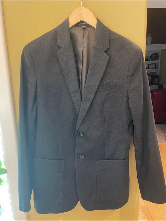 NWOT Banana Republic Men's Dark Charcoal Gray Blazer