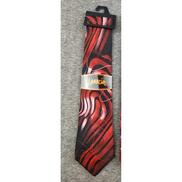 J. Garcia 100% Silk Neck Tie Collection Sixty Still Life Red Black Geometric NWT