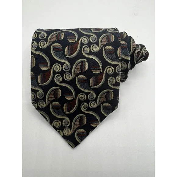 JHANE BARNES Men's 100% Silk Necktie JAPAN Designer Geometric W:3.825