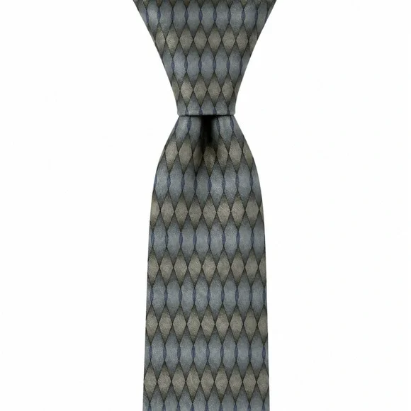 GRATEFUL DEAD Vintage 1996 Feedback Seventeenth Set Silk Tie Blue Gray Geometric