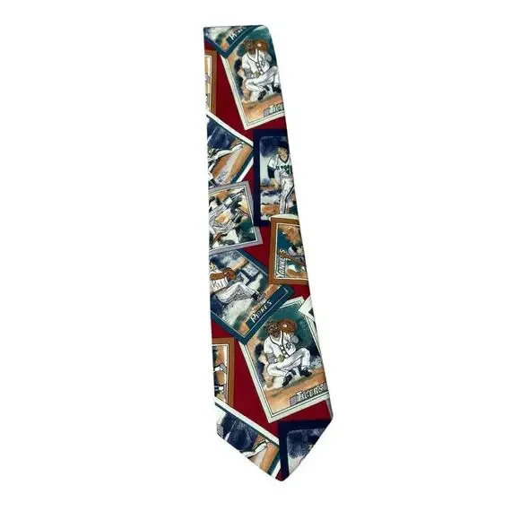 Vintage MLB Lands' End Men's Baseball Themed Cotton Novelty Tie Necktie