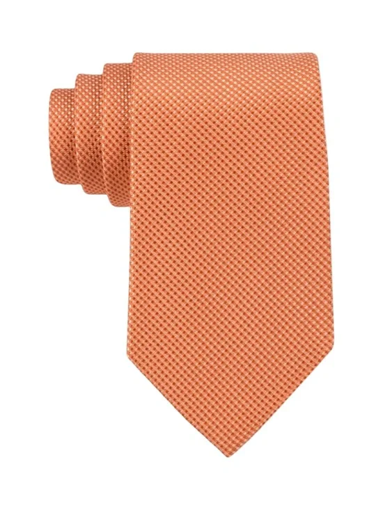 Michael Kors Men’s Orange Print Silk Neck Tie
