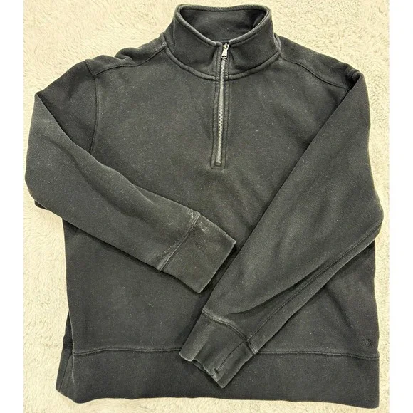 Banana Republic Men's Black 1/4 Zip Mock Neck Pullover Sweatshirt Size L