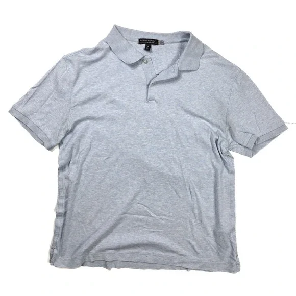 Banana Republic Luxury Touch Performance Gray 1/4 Button S/S‎ Polo Men's Size M