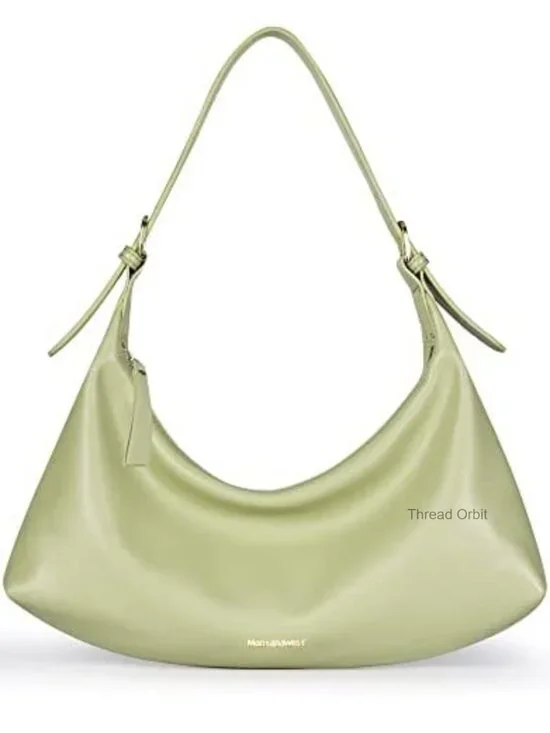 Medium Vegan Leather Crescent Hobo Shoulder Bag with Removable Handle