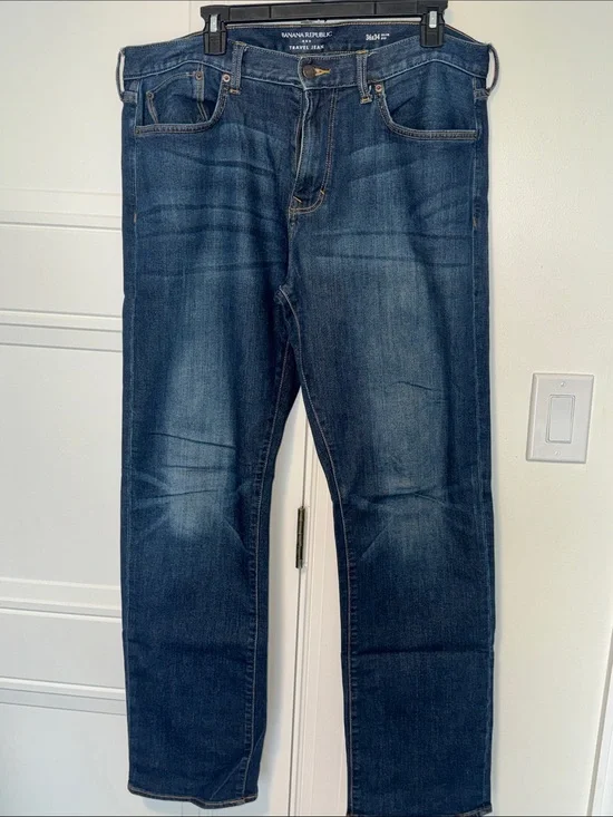 Banana Republic Dark Blue Straight Men’s Jeans Travel 36 x 34
