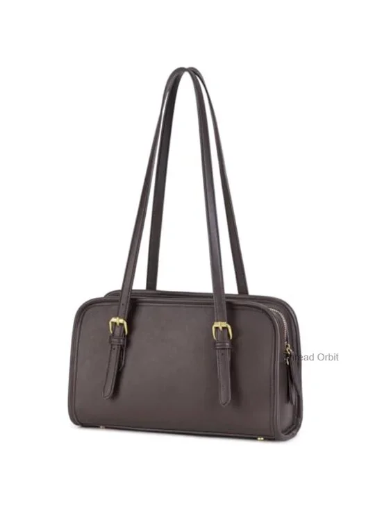 Mini Vintage Hobo Shoulder Bag Faux Leather Zip Closure Crossbody