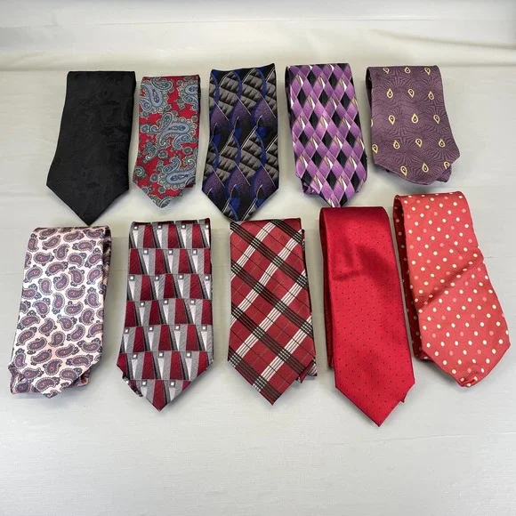 Mens Neck Ties Mixed Patterns Colors Varied Lengths Widths Lot of 10, Taylor