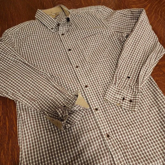 Banana Republic Heritage Collection shirt Mens Large Plaid Navy Red White Dapper