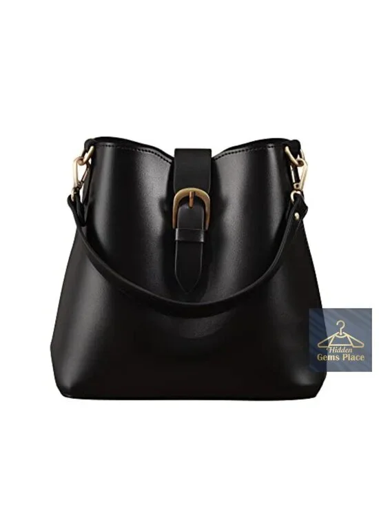 Vegan Leather Hobo Bucket Bag Faux Casual Purse Shoulder Handbag