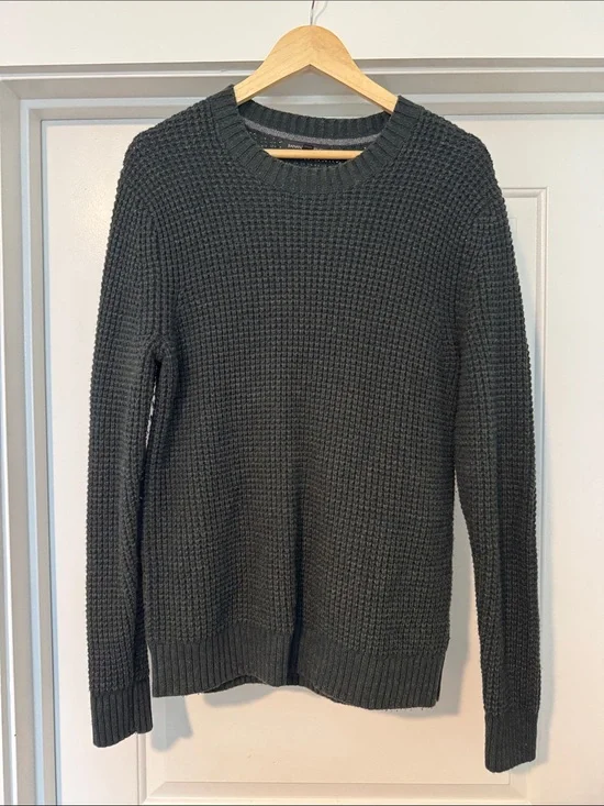 Banana Republic Olive Green Ribbed Crewneck Sweater