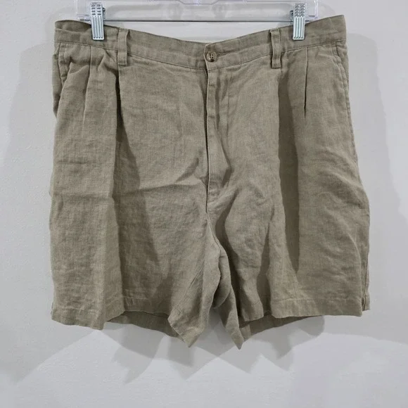 Banana Republic Mens Linen Shorts Size‎ 35 Tan Business Casual