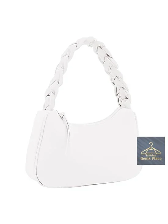 Trendy Braided Hobo Tote Handbag Women Vegan Leather Shoulder Bag