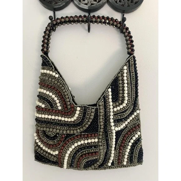 From India To You Viral Beaded Hobo Bag Boho Hippie Bohemain Retro Handbag Purse
