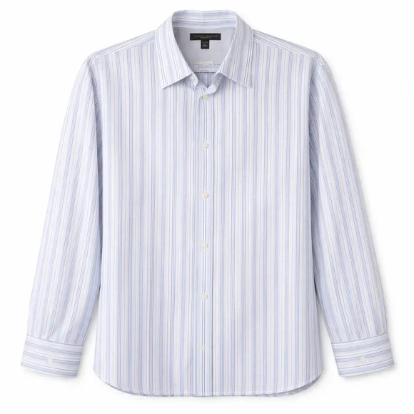 Banana Republic Classic Fit Blue White Stripe Dress Shirt Large