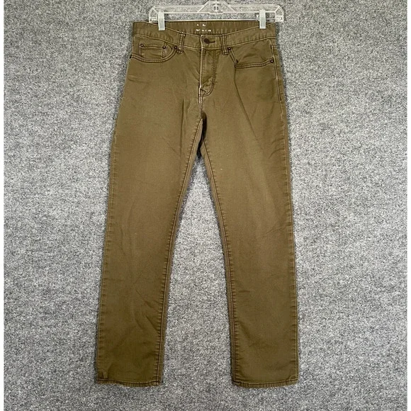 Banana Republic Jeans‎ Mens 30x29 Green Traveler Straight Leg Soft Stretch