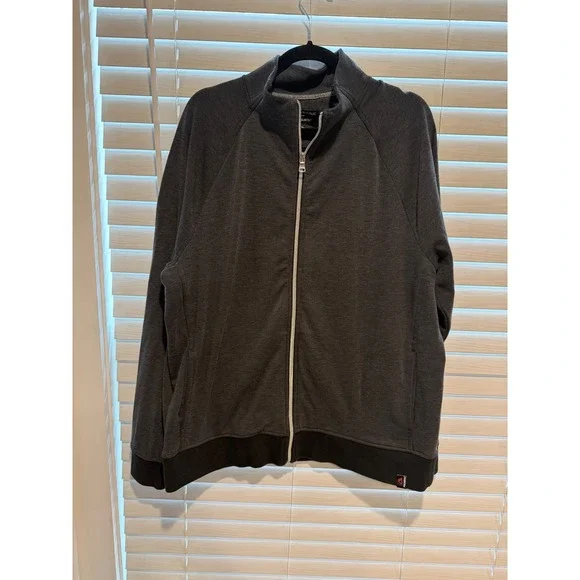 Banana Republic Polartec Full Zip Jacket‎ Mens XL Charcoal Grey Heathered