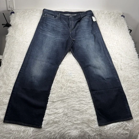 Banana Republic Straight Fit Jeans Mens Size 44x32 Indigo Preppy Casual Fade NWT