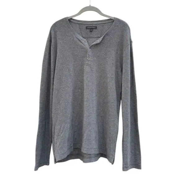 Banana Republic Men's Double Knit Henley Cotton Modal Longsleeve Shirt - Medium