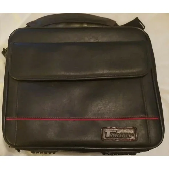 Targus Laptop Computer Bag Business Briefcase Leather Multiple Compartments