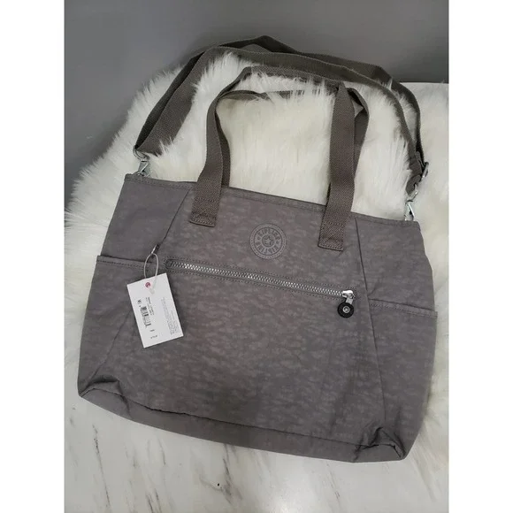 Kipling‎ Lizabeth Laptop Tote Bag Polyamide TM5504 COOL GRAY LIGHT NWT $129