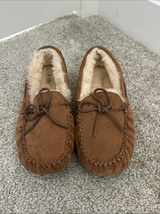 UGG Kids Chestnut Brown Sheepskin Moccasins