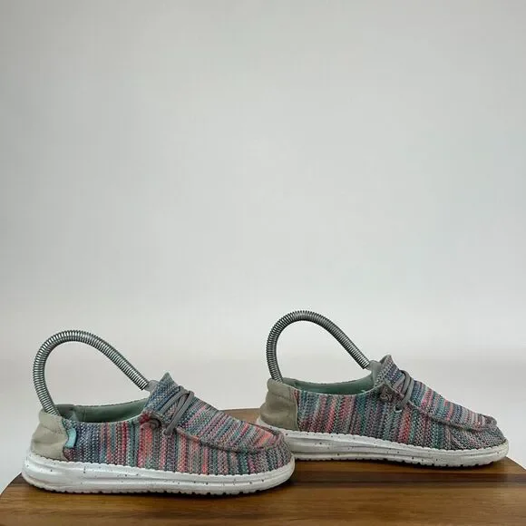 Kids Hey‎ Dude Wendy Stretch Multicolor Casual Comfort Slip On Loafers Size 1 Y
