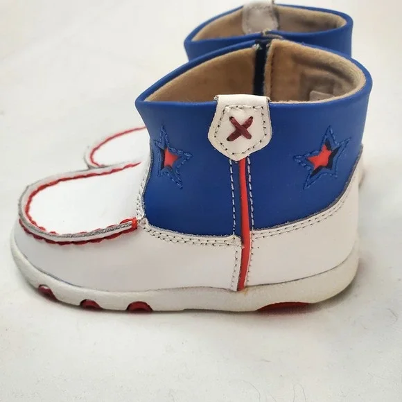 Twisted X Infant's Driving‎ Moccasins Shoes ◇ Red, White & Blue ◇ Size 6 Months