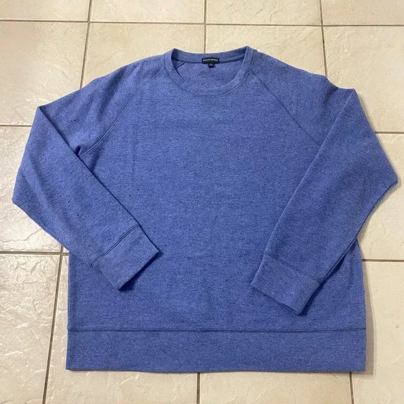 Banana Republic Mens Heathered Blue Crewneck Raglan Sleeve Pullover SweatshirtXL