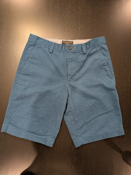 Banana Republic Men's Teal Micro-Print Flat Front Shorts