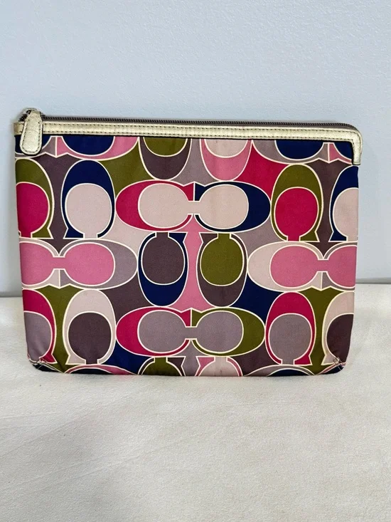 COACH Vintage Y2K Signature Multicolor Laptop Sleeve Portfolio Case Pouch