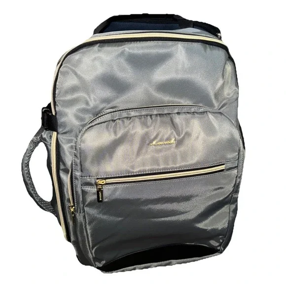 LoveVook Laptop Carryon Travel Backpack 40 L W/ 3 Packing Cubes 18 X 14 Gray NWT