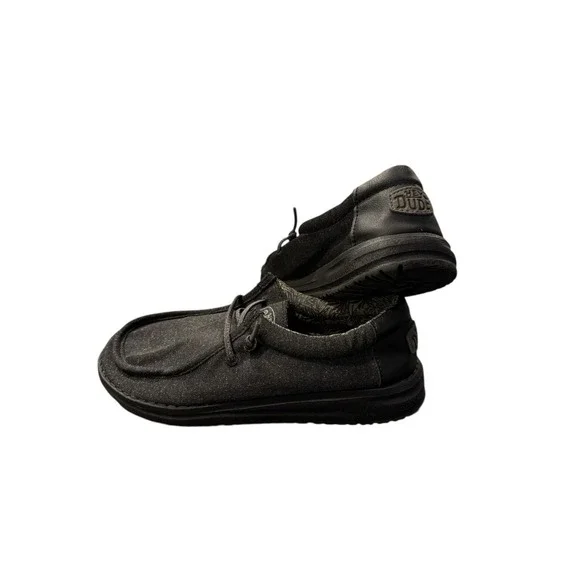 Hey Dude Wally Stretch Jersey Heather Black Kids Youth Slip On Shoes‎ Size 2